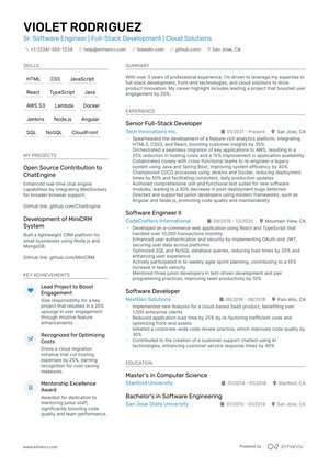 Modern Two-Column resume format preview